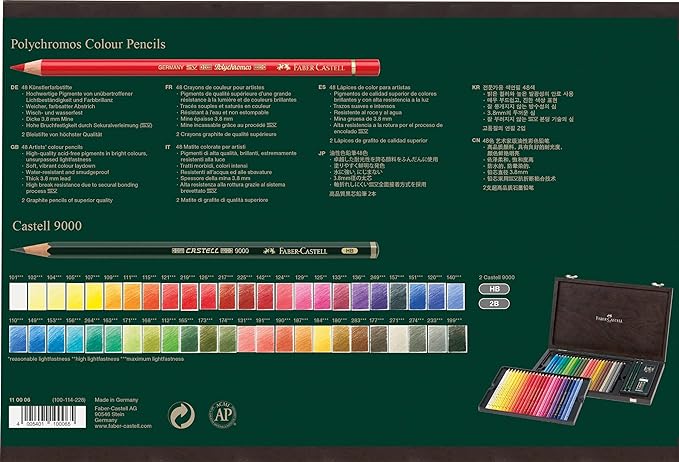 Faber-Castell Colour Pencils, Wooden Case Of 48